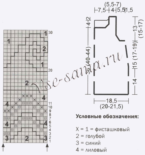 Морской топ для девочки спицами, схема