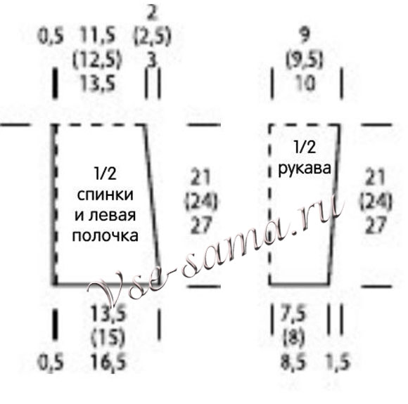 Нежно-розовые жакет реглан и шапочка, выкройка