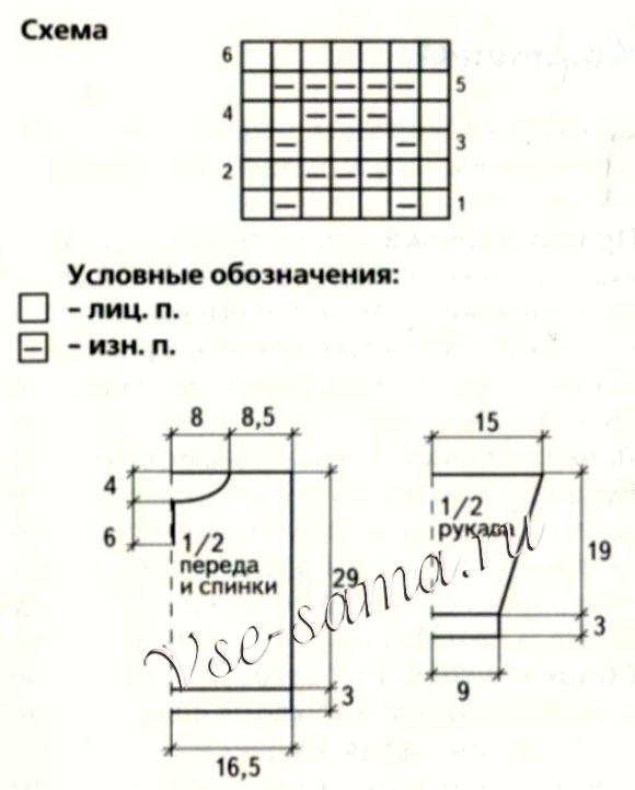 Пестрый пуловер спицами на мальчика, схема