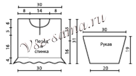Платье и налобная повязк, выкройка