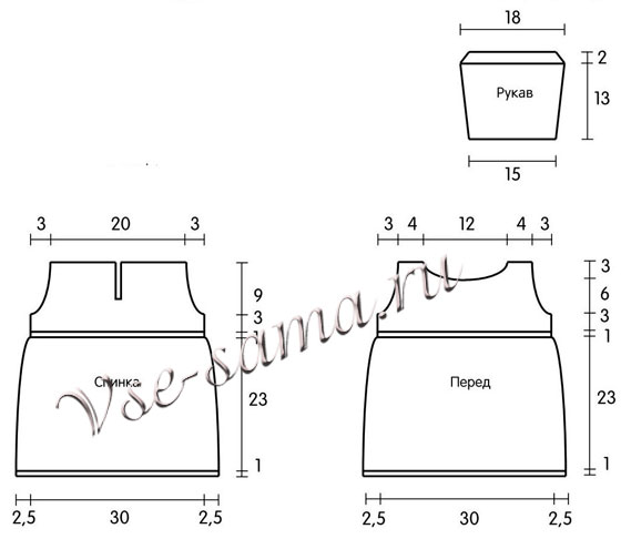 Платье с синими полосками, выкройка