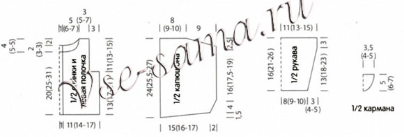 Плед и жакет с капюшоном, выкройка