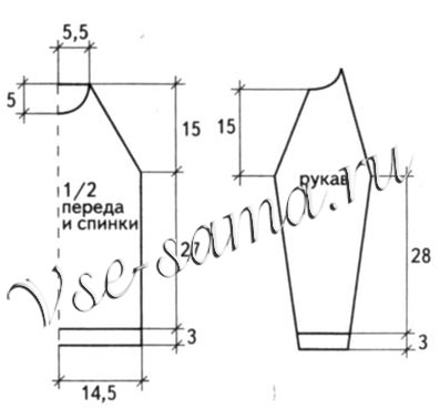Полосатый комплект - свитер и шапочка, выкройка