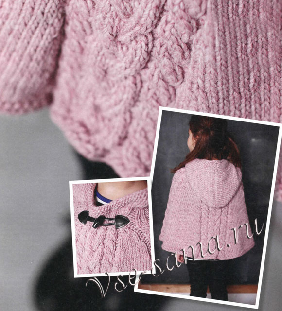 Пончо с застежкой для девочки, фото 2