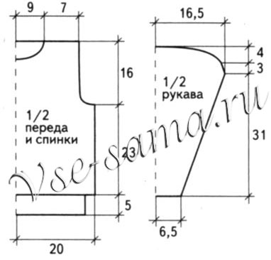 Пуловер Зебра, выкройка