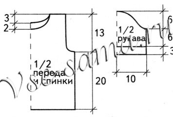 Пуловер с короткими рукавами для малыша, выкройка