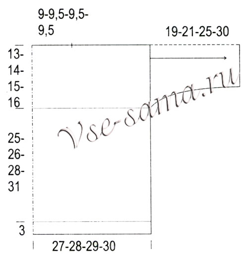 Выкройка для вязания розового пуловера