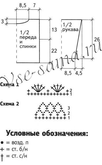 Розовый пуловер с цветочком, выкройка