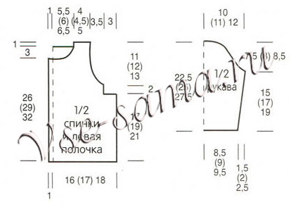 Серый жакет для малыша, выкройка