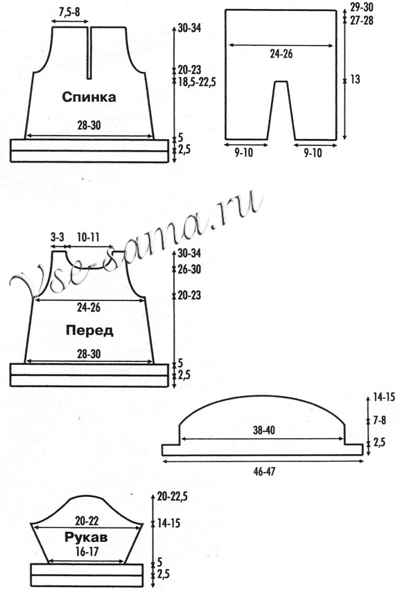 Шапочка, джемпер и штанишки - Нежные краски, выкройка