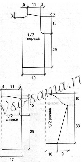 Сиреневый жакет для девочки, выкройка
