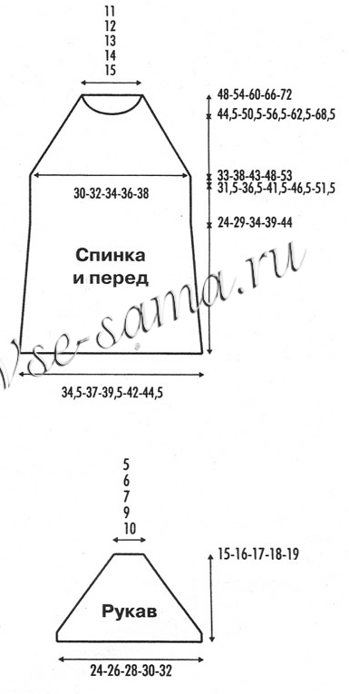 Туника с высокими теплыми воротниками, выкройка