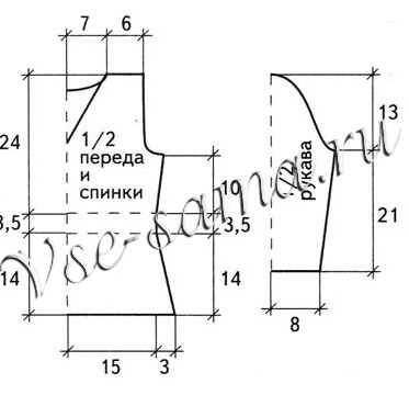 Жакет с белой отделкой, выкройка