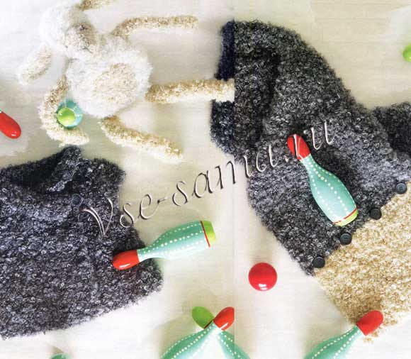 Жакет с короткими рукавами, игрушечная овечка и плед, 2