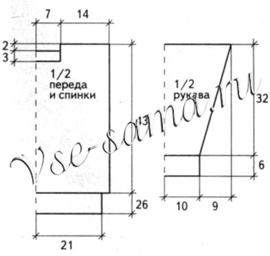 Желтый пуловер на мальчика, выкройка