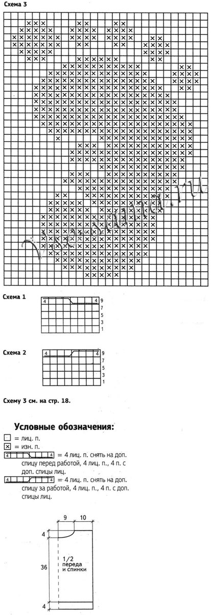 Жилет со следами, схема