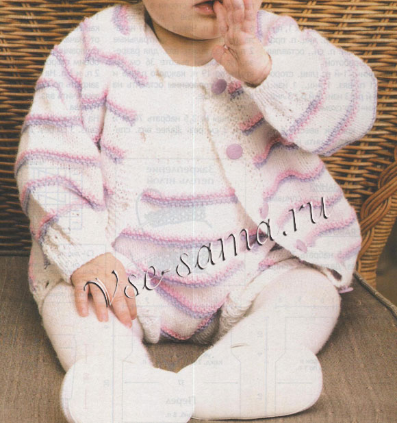 Жакет и комбинезон для малышки спицами, 2