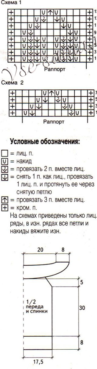 Белый ажурный топ, схема