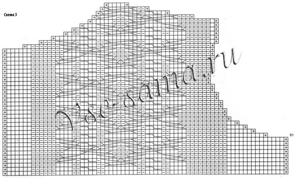 Белый жакет с косами и шапка, схема 3