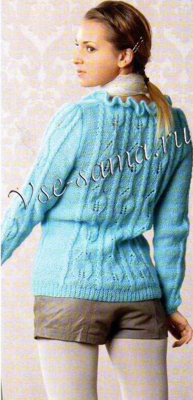 Бирюзовая кофточка, вид со спины