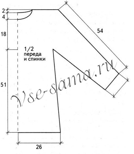 Черное платье - туника, выкройка