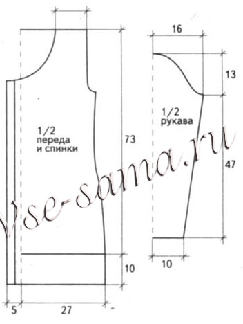 Длинный розовый жакет с поясом, выкройка