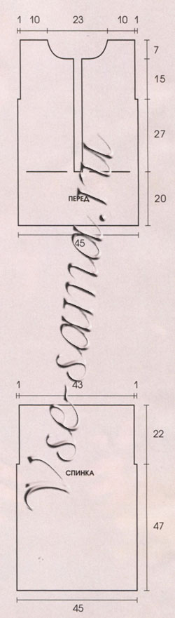 Коричневый пушистый жилет, выкройка