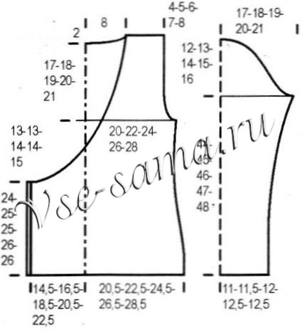 Меланжевый жакет с запахом, выкройка