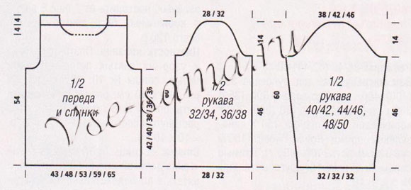 Выкройка для вязания меланжевого пуловера