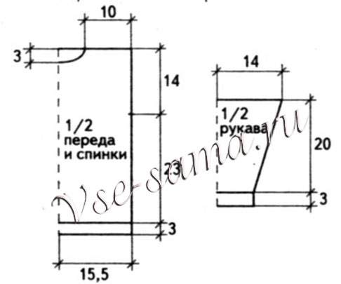 Персиковый свитер, выкройка