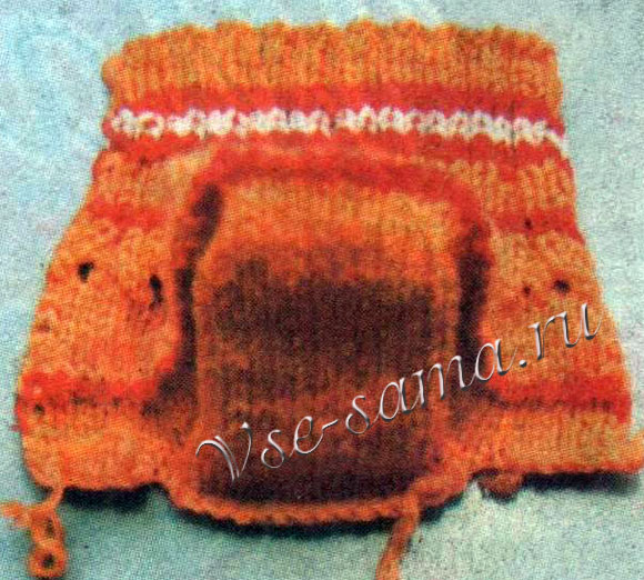 Пинетки на двух спицах, 3