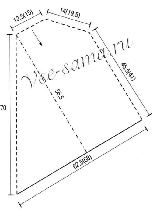 Пончо бензинового цвета, выкройка