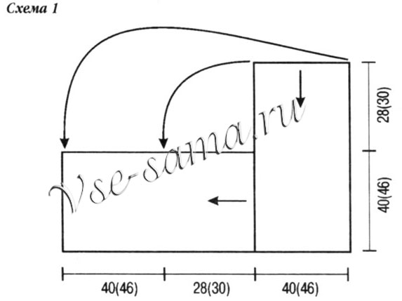 Пончо меланж, выкройка