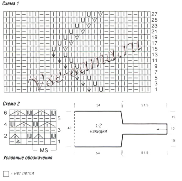 Пушистая накидка, схема