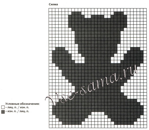 Розовый плед с мишками, схема