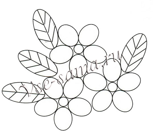 Воротник спицами осенний сад, схема