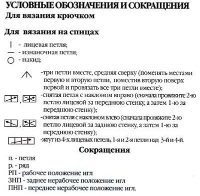 Условные обозначения для схемы Условные обозначения для схемы