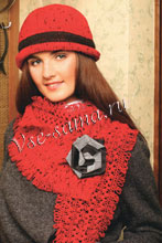 Красный комплект на вилке и крючком Красный комплект на вилке и крючком