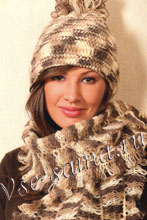 Меланжевый комплект на вилке - шапка, шарф, перчатки Меланжевый комплект на вилке - шапка, шарф, перчатки