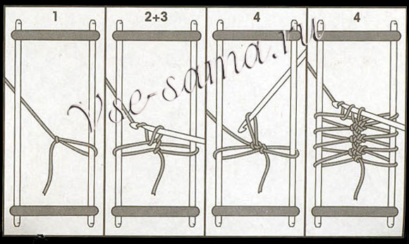 вязание на вилке