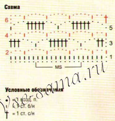 Схема к узору ажурные прямоугольники< Схема к узору ажурные прямоугольники<