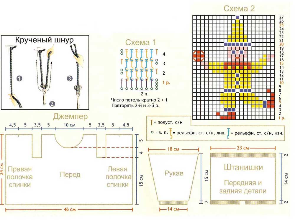 Схема вязания комплекта для малыша 1-3 месяца Схема вязания комплекта для малыша 1-3 месяца