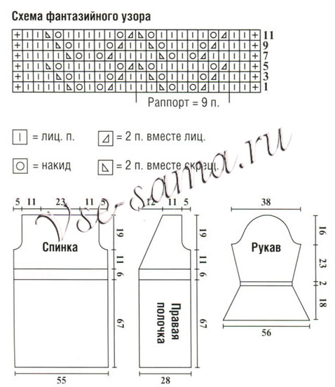 Белый ажурный кардиган, схема, выкройка