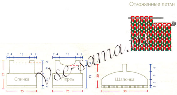 Жилет, шапочка, носочки, выкройка