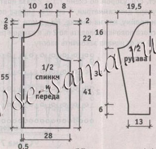 Кардиган из мохера, выкройка
