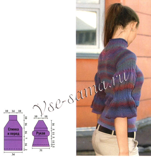 Кофточка с рукавами «Фонарик», выкройка