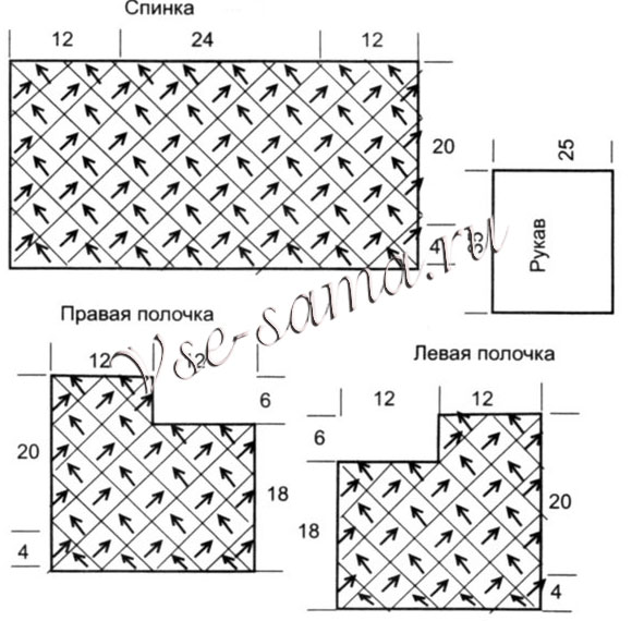 Меланжевая кофточка на пуговичках, схема