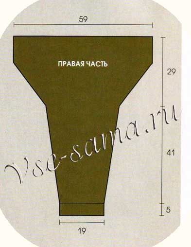 Выкройка для вязания накидки Выкройка для вязания накидки