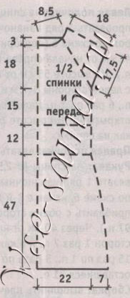 Платье из пряжи с эффектом деграде, выкройка