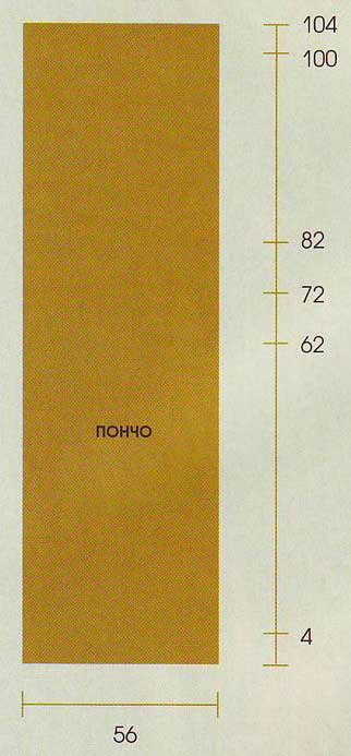 Схема для вязания пончо с капюшном Схема для вязания пончо с капюшном
